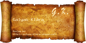 Galyas Klára névjegykártya