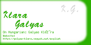 klara galyas business card